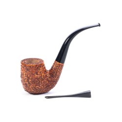 Briar Pipe Radice Rind Rusticated Bent Billiard