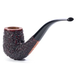 Briar Pipe Radice Rind Rusticated Bent Billiard