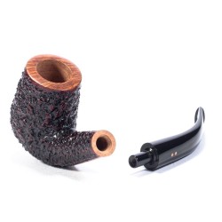 Briar Pipe Radice Rind Rusticated Bent Billiard