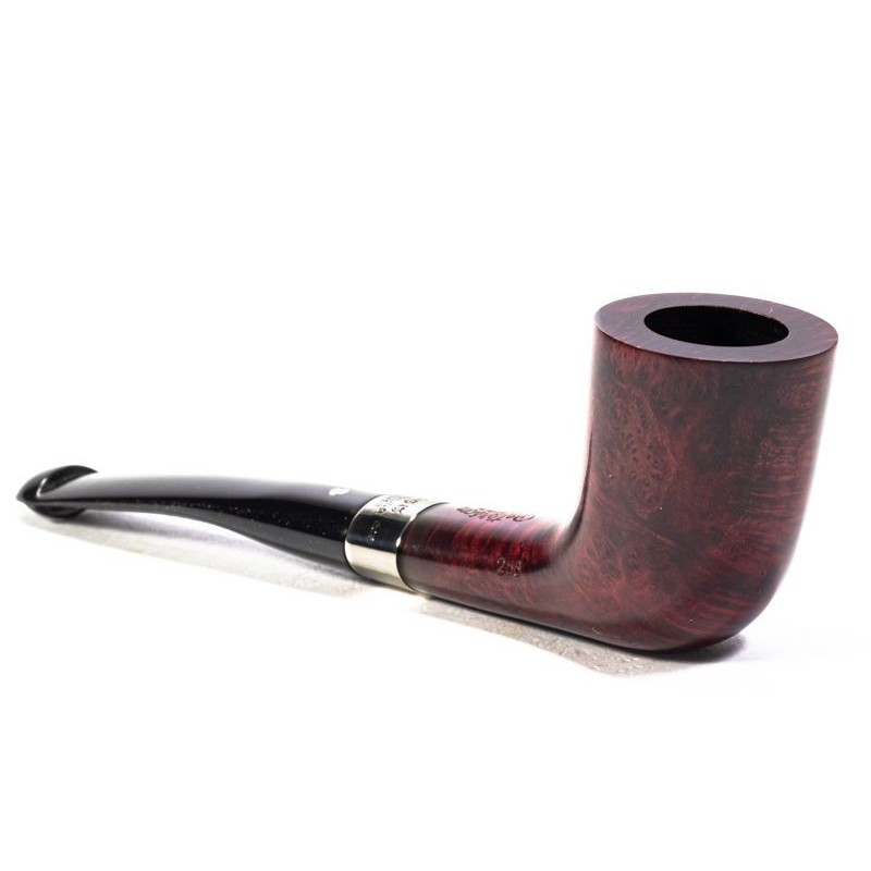 LIG112 - PETERSON ACCENDINO PER PIPA LAMINATO ARGENTO LINEE VERTICALI -  Peterson