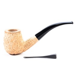 Briar Pipe Radice Rind 'Pure' Sandblasted Bent Billiard