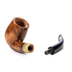 Pipa Chacom Olive Horn Liscia Mod. 42 Bent Billiard