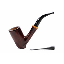 Pipa in Radica Santambrogio Red Liscia Bent Billiard