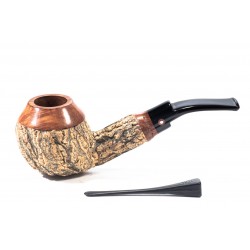 Cork Pipe Tommaso Spanu Rusticated Bent Rhodesian