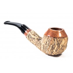 Cork Pipe Tommaso Spanu Rusticated Bent Rhodesian