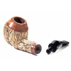 Cork Pipe Tommaso Spanu Rusticated Bent Rhodesian