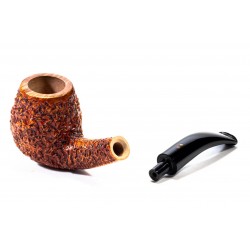 Pipa in Radica Radice Rind Rusticata Bent Apple