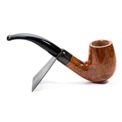 Pipa Chacom Olive Horn Liscia Mod. 42 Bent Billiard