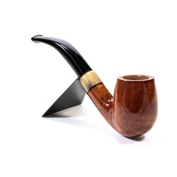 Pipa Chacom Olive Horn Liscia Mod. 42 Bent Billiard