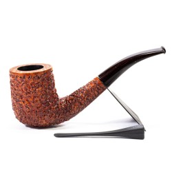 Pipa in Radica Radice Rind E Rusticata Bent Billiard