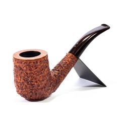 Pipa in Radica Radice Rind E Rusticata Bent Billiard