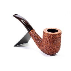 Pipa in Radica Radice Rind E Rusticata Bent Billiard