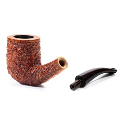 Pipa in Radica Radice Rind E Rusticata Bent Billiard