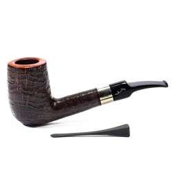 Pipa Savinelli Autograph Sabbiata Bent Billiard