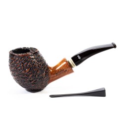 Pipa Radica Santambrogio Rusticata Bent Billiard