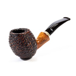 Pipa Radica Santambrogio Rusticata Bent Billiard