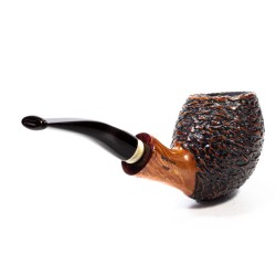 Pipa Radica Santambrogio Rusticata Bent Billiard