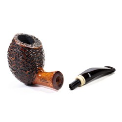 Pipa Radica Santambrogio Rusticata Bent Billiard