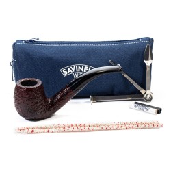 Pipa Savinelli One Starter Kit 601 Rusticata Bent Billiard