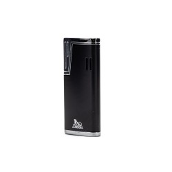 Lubinski Stresa Jet Flame Lighter Black & Chrome